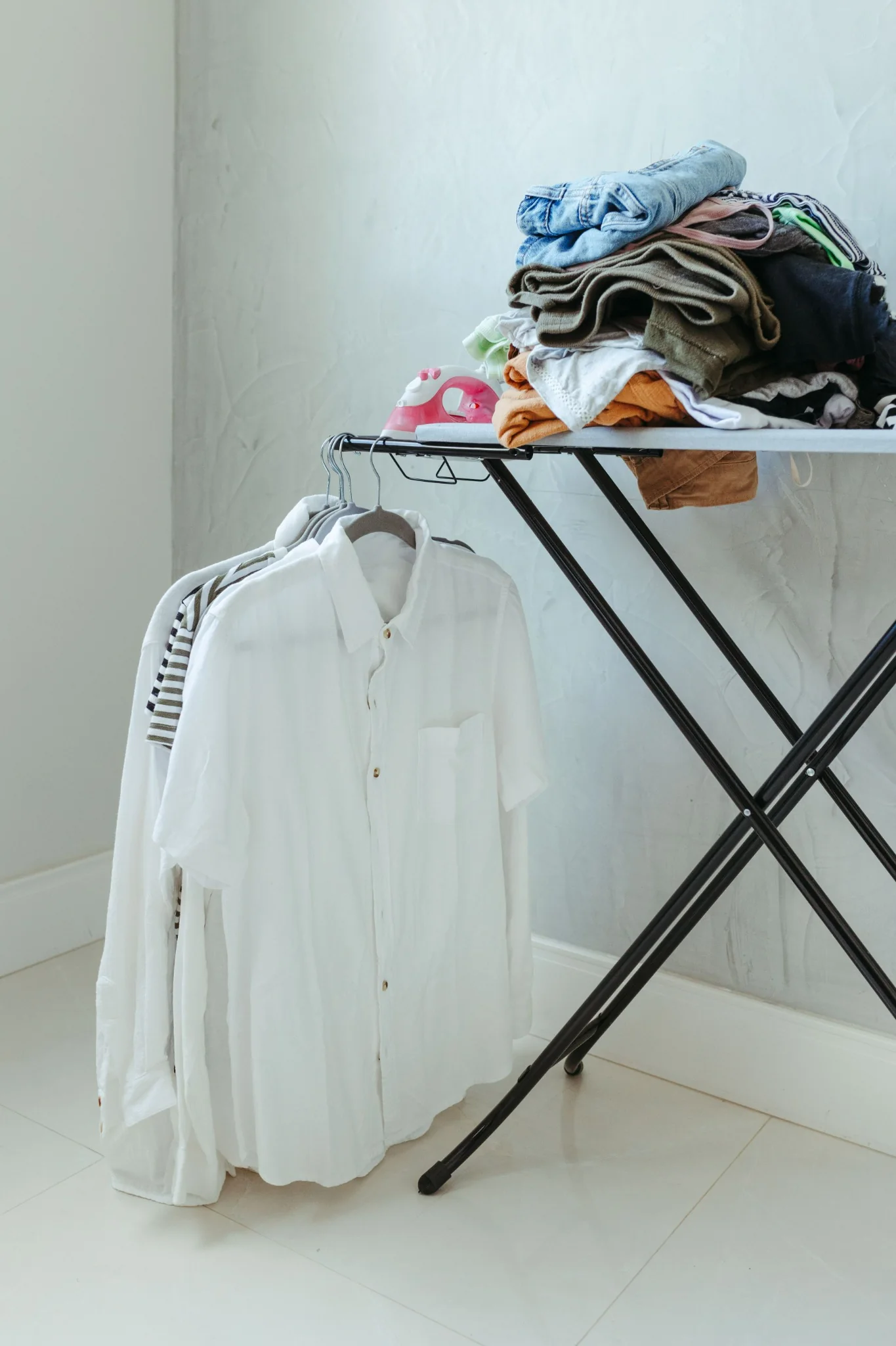 Illustrative ironing and laundry photograph